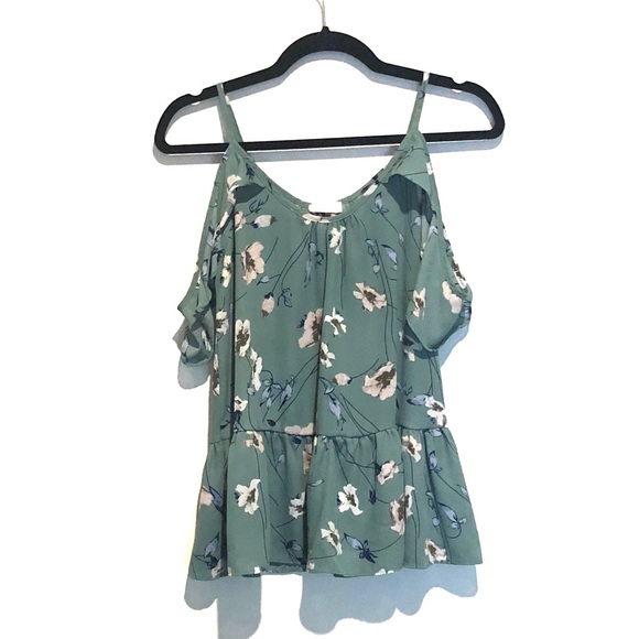 Sienna Sky Tops - Sienna Sky Green Floral Off-the-Shoulder Blouse